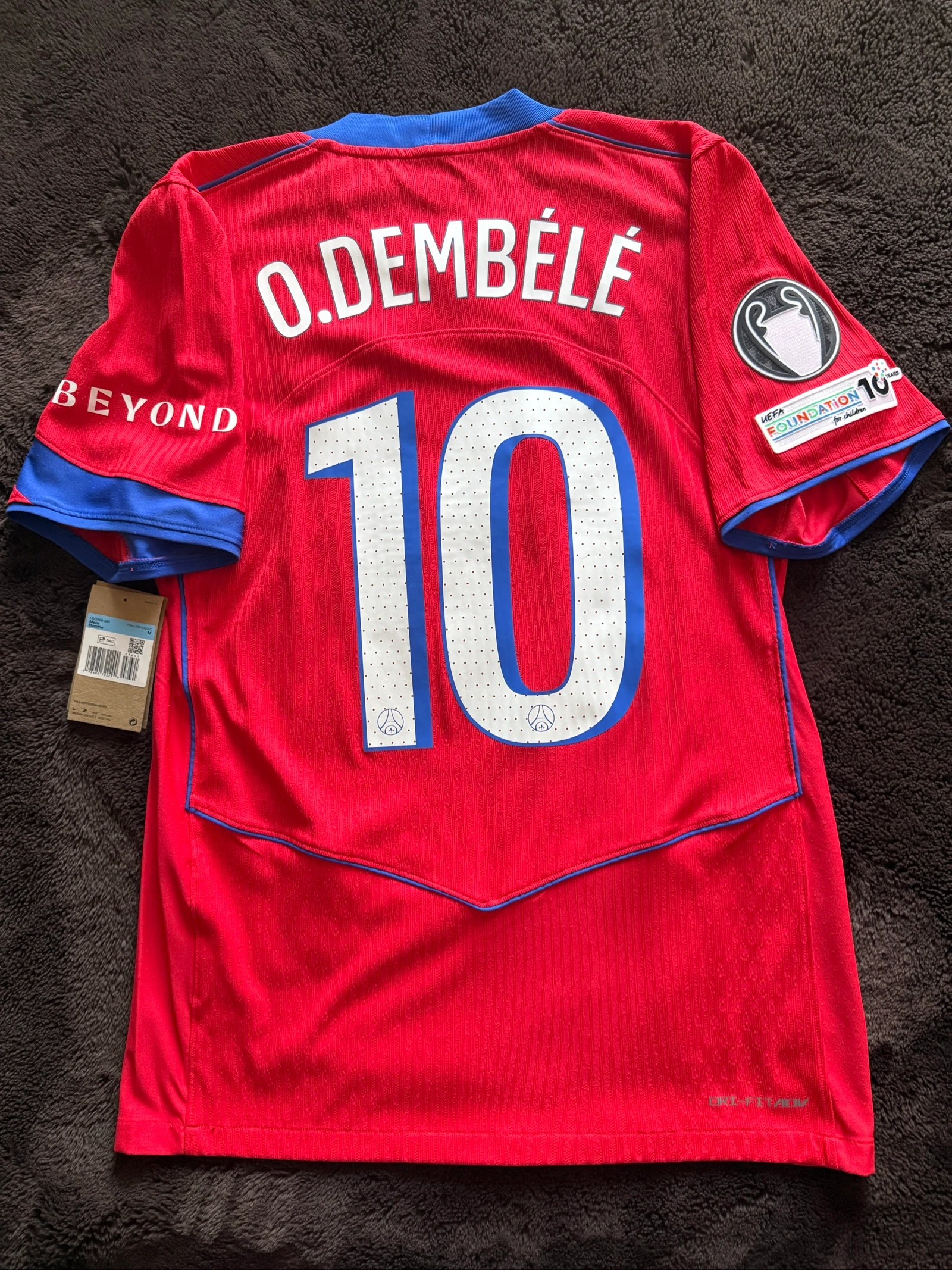 Maillot Officiel Psg 2025/2026 Vapor Match Taille M Dembele  Adulte Ldc